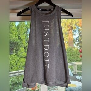 Nike Dri-FIT Running Tank Top Gray “Just Do It” Large